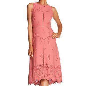 JOIE HALONE Eyelet Embroidered Lace Sleeveless Hi-Low Dress Blossom SIZE 6